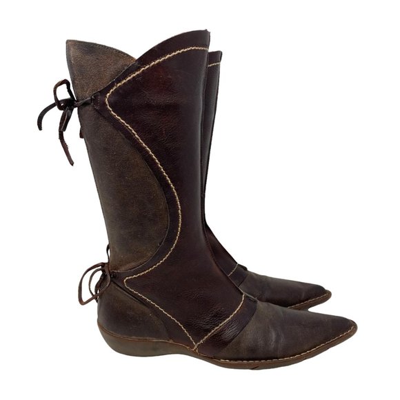 El Naturalista Elfos Spainish Leather Mid Calf Pointed Toe Zip Boots - Size 9.5 - Picture 3 of 12